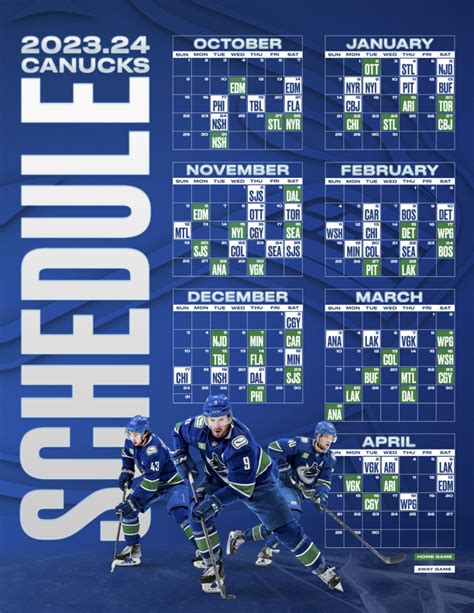 vancouver canucks schedule home games